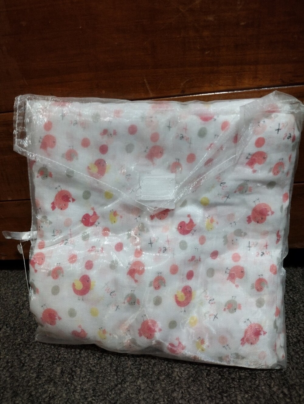 Stephan Baby Swaddle Blanket with Pink Duck and Polka Dot Print 48" X 48"